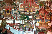 Bangkok Wat Arun - The wall murals inside the ubosot ordination hall illustrate the story of the last ten icarnation of Lord Buddha.  